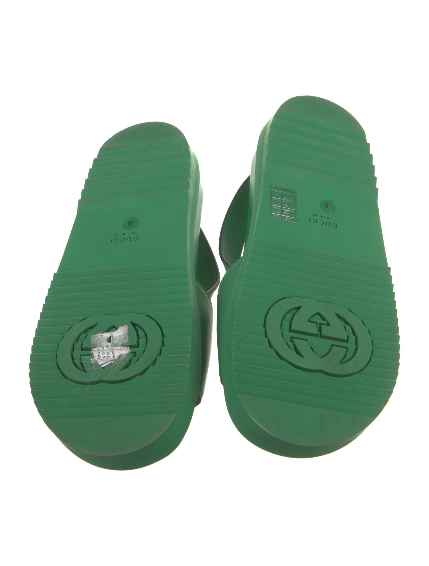 Gucci Interlocking G Logo Leather Slingback Sandals